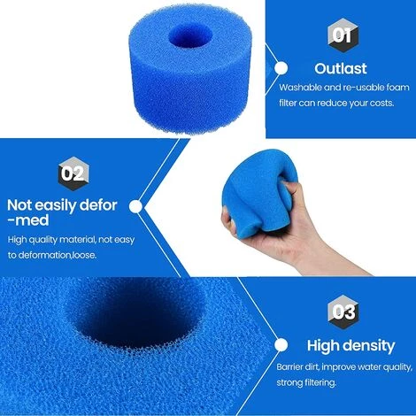 HIASDFLS 4 Pièces Filtre De Piscine En Mousse, Filtre Éponge Cartouche, Éponge Filtrante Type A, Cartouche De Filtre En Mousse Réutilisable Lavable, Pour Spa, Piscine, Jacuzzi-Blue-108*40*73Mm 2 HIASDFLS 4 Pièces Filtre De Piscine En Mousse, Filtre Éponge Cartouche, Éponge Filtrante Type A, Cartouche De Filtre En Mousse Réutilisable Lavable, Pour Spa, Piscine, Jacuzzi-Blue-108*40*73Mm – Image 2
