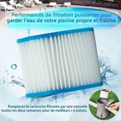 HIASDFLS Filtre Spa Pour Bestway 58323 - Lot De 4, Cartouche Filtrante Taille 6 Pour Lay-Z-Spa, Pour Monaco, Pour Miami, Pour Vegas -Pompe et filtre de piscine Soldes 58678368 3