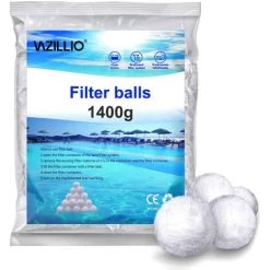 FVBJD 1400g Boules De Filtre De Piscine Équivalent à 50 Kg De Filtre à Sable, Balle Filtrante Piscine Convient à Divers Systèmes De Filtration De Piscine