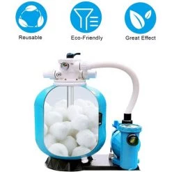 FVBJD 1400g Boules De Filtre De Piscine Équivalent à 50 Kg De Filtre à Sable, Balle Filtrante Piscine Convient à Divers Systèmes De Filtration De Piscine -Pompe et filtre de piscine Soldes 58754776 5