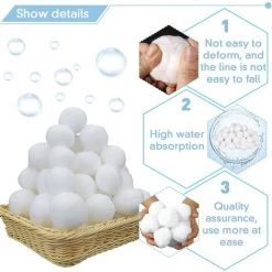 FVBJD Balles Filtrantes,800g Boules De Filtre De Piscine,Pool Filter Balls,Balles De Filtration,Nettoyeur De Piscine,Média Filtre à Fibres Pour Piscine,Convient à Divers Systèmes De Filtration -Pompe et filtre de piscine Soldes 58754794 3