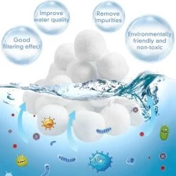 FVBJD Balles Filtrantes,800g Boules De Filtre De Piscine,Pool Filter Balls,Balles De Filtration,Nettoyeur De Piscine,Média Filtre à Fibres Pour Piscine,Convient à Divers Systèmes De Filtration -Pompe et filtre de piscine Soldes 58754794 5