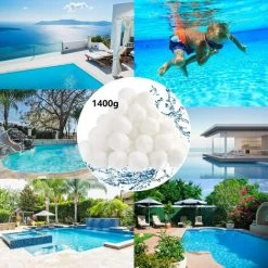 FVBJD 1400g Filtre Balls Balles De Filtration,Filtre Pour Piscine De Peut Remplacer 25 Kg Sable Filtrant Sable De Quartz,Convient à Divers Systèmes De Filtration Boules De Filtre De Piscine -Pompe et filtre de piscine Soldes 58754796 4