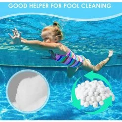 FVBJD Balle Filtrante 700 G, Boules De Filtre De Piscine, Réutilisables, Remplace 25 Kg De Sable Filtrant, Matériau Léger, Billes Filtrantes Pour Divers Systèmes De Filtration De Piscine, Filtre D'aquarium -Pompe et filtre de piscine Soldes 58754823 5
