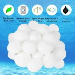 FVBJD Balle Filtrante Piscine,Balles Filtrantes,Boules De Filtre De Piscine, 700g Remplacent 25kg De Sable Filtrant,Convient Aux Grandes Piscines, Aquariums, Filtres De Piscine, Produits De Piscine (700G) -Pompe et filtre de piscine Soldes 58754830 5