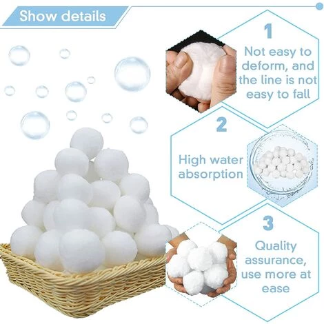 FVBJD 800g Balles Filtrantes,Boules De Filtre De Piscine,Réutilisables,Média Filtre à Fibres Peut Remplacer 28 Kg Sable Quartz Piscine Filtres à Sable Filtrage De L'eau,Utilisées Dans Les Piscines 2 FVBJD 800g Balles Filtrantes,Boules De Filtre De Piscine,Réutilisables,Média Filtre à Fibres Peut Remplacer 28 Kg Sable Quartz Piscine Filtres à Sable Filtrage De L'eau,Utilisées Dans Les Piscines – Image 2