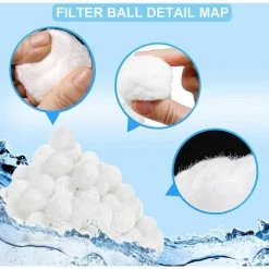 FVBJD Boules De Filtre De Piscine 500g Balles Filtrantes Alternative Pour 18 Kg De Sable, Filtrant Balles Média Filtre à Fibres Pour Piscine Filtres à Sable Filtrage De L'eau. -Pompe et filtre de piscine Soldes 58754838 3