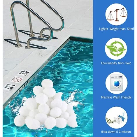 FVBJD Filtre Balls Balles De Filtration, Filtre Pour Piscine De 700g Peut Remplacer 25kg Sable Filtrant, Convient à Divers Systèmes De Filtration Boules De Filtre De Piscine 5 FVBJD Filtre Balls Balles De Filtration, Filtre Pour Piscine De 700g Peut Remplacer 25kg Sable Filtrant, Convient à Divers Systèmes De Filtration Boules De Filtre De Piscine – Image 5