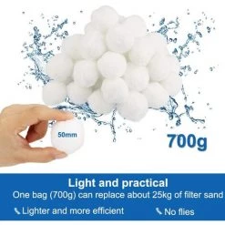 FVBJD Balles Filtrantes, Boules De Filtre De Piscine 500g, Alternative Pour 18kg De Sable Filtrant, Filtre Pour Piscine, Adaptent à Tous Les Filtres à Sable Ou Verre Existants, Bon Effet De Filtre -Pompe et filtre de piscine Soldes 58754847 3