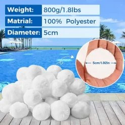 FVBJD Balle Filtrante Piscine,800g Balles Filtrantes Pour Systèmes De Filtre A Sable Piscine Remplacer 29kg De Sable Filtration Piscine,Convient Aux Systèmes De Filtration Pour Piscine -Pompe et filtre de piscine Soldes 58754860 5