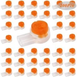 FVBJD 200pcs Connecteurs De Câble à UY2, Connecteur Épissure Rapide Terminaux Étanche Avec Bouton Transparent Orange
