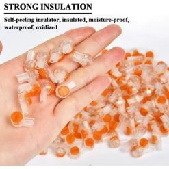 FVBJD 200pcs Connecteurs De Câble à UY2, Connecteur Épissure Rapide Terminaux Étanche Avec Bouton Transparent Orange -Pompe et filtre de piscine Soldes 58758239 3