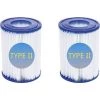 AOUGO Lot De 2 Cartouches De Filtre De Piscine De Type II – Compatible Avec Les Filtres Bestway 58094 – Accessoires De Filtre De Piscine Gonflable De Rechange Pour Spa