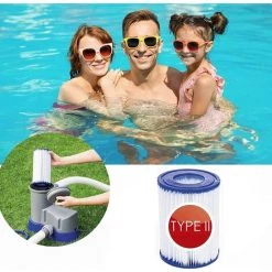 EINEMGELD Pour Bestway 58094 Lot De 4 Cartouches Filtrantes Pour Piscine Familiale Pour Bestway 58148/58117 Blanc/bleu -Pompe et filtre de piscine Soldes 59433914 4