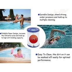 EINEMGELD Pour Bestway 58094 Lot De 4 Cartouches Filtrantes Pour Piscine Familiale Pour Bestway 58148/58117 Blanc/bleu -Pompe et filtre de piscine Soldes 59433914 5