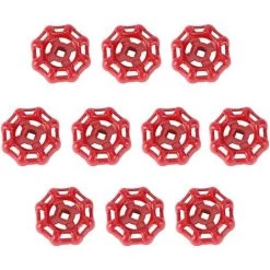 GALOZZOIT 10pcs Remplacement Porte Boule Volant Tuyau D'eau Robinet Fonte Arrêt Poignée Remplacement Extérieur Robinet Tuyau Métal Poignée 6 * 6 Mm Rouge