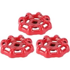 GALOZZOIT Volant De Vanne Poignée De Vanne En Fer Rouge Vanne à Boisseau Sphérique Vanne D'arrêt Robinet De Conduite D'eau Vanne Partie Supérieure Poignée 6x6mm 3 Pièces