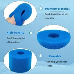 STARLIGHT Éponge Filtrante Type S1, Cartouche Filtrante RéUtilisable Pour Intex Type S1, Filtre En Mousse à Cartouche éponge Lavable Pour Piscines,Jardin Extérieur (6 Pièces),STAR.L -Pompe et filtre de piscine Soldes 60064420 3