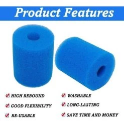 OUSUDELA Éponge De Filtre De Piscine Compatible Avec In-tex Type H, Filtre à Cartouche D'éponge Réutilisable Et Lavable Pour Hydromassage De Spa De Jacuzzi De Piscine 2 Pièces Bleu 7 OUSUDELA Éponge De Filtre De Piscine Compatible Avec In-tex Type H, Filtre à Cartouche D'éponge Réutilisable Et Lavable Pour Hydromassage De Spa De Jacuzzi De Piscine 2 Pièces Bleu -Pompe et filtre de piscine Soldes 60209356 3
