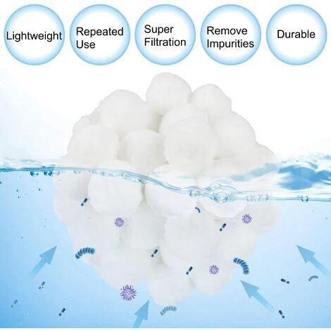 NAXUNNN Balles Filtrantes, 700g Boules De Filtre De Piscine, Filtre Pour Piscine 2 NAXUNNN Balles Filtrantes, 700g Boules De Filtre De Piscine, Filtre Pour Piscine – Image 2