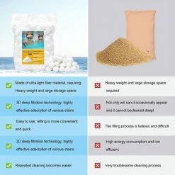 NAXUNNN Balles Filtrantes,1400g Boules De Filtre De Piscine -Pompe et filtre de piscine Soldes 60504403 3