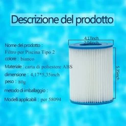 JOORRT Lot De 2 Cartouches Filtrantes Piscine Pour Bestway II, Taille 2, Filtre Pour Piscine Type 2 9 JOORRT Lot De 2 Cartouches Filtrantes Piscine Pour Bestway II, Taille 2, Filtre Pour Piscine Type 2 -Pompe et filtre de piscine Soldes 60667999 5