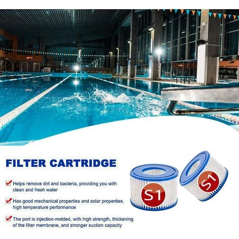 DECKON Lot De 4 Cartouches De Rechange S1 Pour Filtre De Piscine Intex 29001 - Pour Jardin Extérieur Type S1 PureSpa Easy Set - Cartouches Pour Filtre à Jacuzzi - Filtre S1 2 DECKON Lot De 4 Cartouches De Rechange S1 Pour Filtre De Piscine Intex 29001 - Pour Jardin Extérieur Type S1 PureSpa Easy Set - Cartouches Pour Filtre à Jacuzzi - Filtre S1 – Image 2