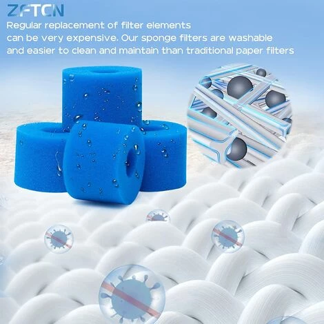 DECKON Lot De 4 Filtres De Piscine En Mousse Filtre Pour Intex Type S1 - Filtre En Mousse Pour Spa, Piscine - Réutilisables Et Lavables - Éponge De Filtration De Type S1 5 DECKON Lot De 4 Filtres De Piscine En Mousse Filtre Pour Intex Type S1 - Filtre En Mousse Pour Spa, Piscine - Réutilisables Et Lavables - Éponge De Filtration De Type S1 – Image 5