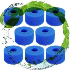 NAXUNNN Lot De 8 éponges Filtrantes Pour Filtre Type S1 - Réutilisables Et Lavables - En Mousse - Pour Filtre à Spa Lazy Spa