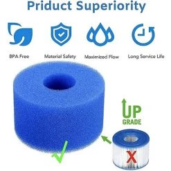 NAXUNNN Lot De 8 éponges Filtrantes Pour Filtre Type S1 - Réutilisables Et Lavables - En Mousse - Pour Filtre à Spa Lazy Spa 9 NAXUNNN Lot De 8 éponges Filtrantes Pour Filtre Type S1 - Réutilisables Et Lavables - En Mousse - Pour Filtre à Spa Lazy Spa -Pompe et filtre de piscine Soldes 60747490 5