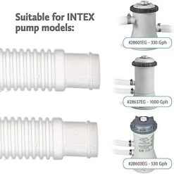 MACARON Tuyau De Remplacement De Piscine, Tuyaux De Piscine, Avec 2 Connecteurs Métalliques, Pour Piscine Hors Terre Tuyau De Remplacement De Pompe De Filtre De Piscine LO-Ron -Pompe et filtre de piscine Soldes 61047694 3