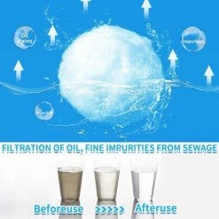 DENUOTOP 700g Boules De Filtre De Piscine, Balles Filtrantes,Média Filtre à Fibres Pour Piscine Filtres à Sable Filtrage De L'eau. (Blanc) -Pompe et filtre de piscine Soldes 61106441 3