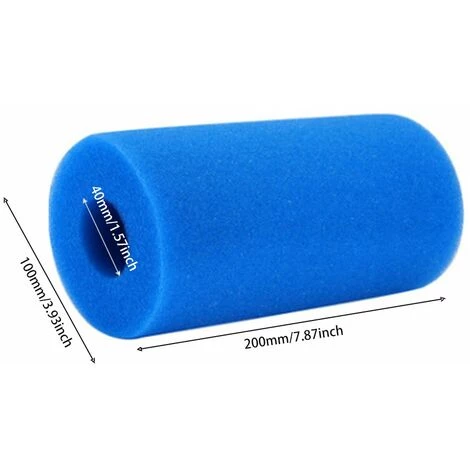 LIFCAUSAL Filtre De Piscine, Filtre De Piscine Pour Intex Type A Filtre De Piscine Réutilisable/lavable Cartouche De Mousse éponge Nettoyeur De Piscine, Bleu 10cmx20cm 3 LIFCAUSAL Filtre De Piscine, Filtre De Piscine Pour Intex Type A Filtre De Piscine Réutilisable/lavable Cartouche De Mousse éponge Nettoyeur De Piscine, Bleu 10cmx20cm – Image 3