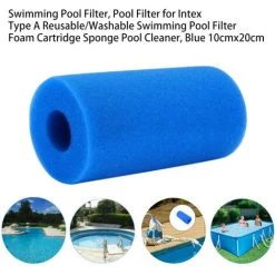 LIFCAUSAL Filtre De Piscine, Filtre De Piscine Pour Intex Type A Filtre De Piscine Réutilisable/lavable Cartouche De Mousse éponge Nettoyeur De Piscine, Bleu 10cmx20cm 8 LIFCAUSAL Filtre De Piscine, Filtre De Piscine Pour Intex Type A Filtre De Piscine Réutilisable/lavable Cartouche De Mousse éponge Nettoyeur De Piscine, Bleu 10cmx20cm -Pompe et filtre de piscine Soldes 61250832 4