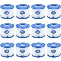 CLEGGFR 12PCS Cartouches Filtrantes Pour Piscine De Type VI Pour Bestway Taille 6 58323,LO-Ron