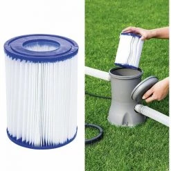 LIFCAUSAL Lot De 2 Cartouches De Filtre De Piscine Pour Pompes De Filtration De Piscine Intex Type A, Filtre De Rechange Pour Piscine, Blanc -Pompe et filtre de piscine Soldes 63587555 4