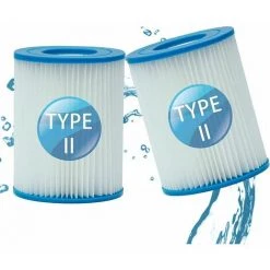 SINCèREETALI Filtre De Piscine Pour Bestway Type II, Accessoires De Filtre De Piscine Gonflable De Rechange Pour Spa, Filtre De Piscine Pour Jardin Extérieur, Cartouche Lavable Et Réutilisable, 4,17 X 5,35 Pouces (2 PCS)
