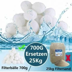 FOZIY Boules Filtrantes Pour Systèmes De Filtration à Sable, Boules Filtrantes De 700 G Remplacent 25 Kg De Sable Filtrant, Boules Filtrantes Pour Filtres De Piscine, Systèmes De Filtration De Piscine, Pompes De Filtration，Fonepro -Pompe et filtre de piscine Soldes 63839203 4