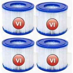 MOWZE Lot De 4 Cartouches Filtrantes VI Pour Piscine Bestway VI, Filtre De Rechange Pour Cartouche Filtrante Lay-Z-Spa Miami Pour Piscine Gonflable Lot De 4