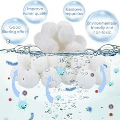 MOWZE 1300g Balles Filtrantes,Boules De Filtre De Piscine,Réutilisables,Média Filtre à Fibres Peut Remplacer 45 Kg Sable Quartz Piscine Filtres à Sable Filtrage De L'eau,Utilisées Dans Les Piscines -Pompe et filtre de piscine Soldes 63869972 5