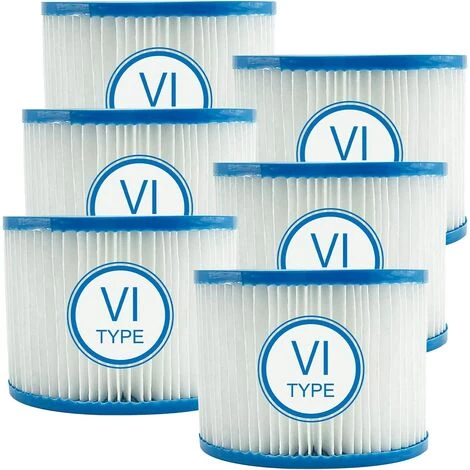 MOWZE Filtre Spa Pour Type VI,Filtre Spa Pour Lay-z-Spa,Cartouche Defiltre Piscine Type VI,pour Type VI 58323,58239,pour 90352E 6 Pack 1 MOWZE Filtre Spa Pour Type VI,Filtre Spa Pour Lay-z-Spa,Cartouche Defiltre Piscine Type VI,pour Type VI 58323,58239,pour 90352E 6 Pack