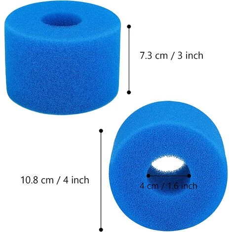 AOUGO Lot De 4 Cartouches De Mousse De Filtre De Piscine Compatibles Avec Intex S1 Type Cartouche De Filtre En Mousse Lavable Réutilisable Cartouche De Filtre En Mousse éponge Cartouche De Filtre De Piscine Cartouche En Mousse éponge, Bleu 2 AOUGO Lot De 4 Cartouches De Mousse De Filtre De Piscine Compatibles Avec Intex S1 Type Cartouche De Filtre En Mousse Lavable Réutilisable Cartouche De Filtre En Mousse éponge Cartouche De Filtre De Piscine Cartouche En Mousse éponge, Bleu – Image 2