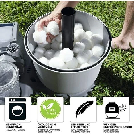 TINOR Filtre Balls 700 G Remplace 25 Kg De Sable Filtrant, Balles Filtrantes Pour Piscine, Pompe De Filtration, Filtre à Sable D'aquarium.(700g) 2 TINOR Filtre Balls 700 G Remplace 25 Kg De Sable Filtrant, Balles Filtrantes Pour Piscine, Pompe De Filtration, Filtre à Sable D'aquarium.(700g) – Image 2