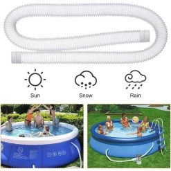 HEGUYEY Tuyau De Rechange Pour Piscine De 1,25 Po De Diamètre Pour Piscines Hors Terre, Piscine Avec Pince Métallique Pour Pompe De Filtre Intex Ou Tuyaux De 3,2 Cm - 1,5 Mètre De Long Paquet De 2 -Pompe et filtre de piscine Soldes 64098075 4