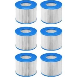 GOPLUS Lot De 6 Cartouche Filtrante Spa Pisicine Rechange En Tissu Non Tissé, Filtre à Cartouche Durable Avec Design Multi-Plis, Cartouches Filtrante Polyvalent, Pour Spa Gonflable Dia.10 Cm X 8 Cm