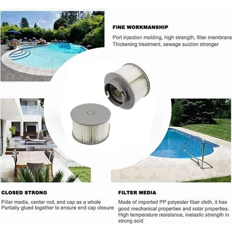 FOZIY MSPA Cartouches De Rechange De Filtre Pour Tous Les Modèles Whirlpool Spas Swimming Piscine,Cartouches Filtrantes Avec Filet Pour MSpa Les Spas Bubble Spa (2 Pièces),gris,Fonepro 5 FOZIY MSPA Cartouches De Rechange De Filtre Pour Tous Les Modèles Whirlpool Spas Swimming Piscine,Cartouches Filtrantes Avec Filet Pour MSpa Les Spas Bubble Spa (2 Pièces),gris,Fonepro – Image 5