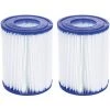 TANCYCO Lot De 2 Cartouches De Filtre De Piscine Pour Pompes De Filtre De Piscine De Filtre à Cartouche Intex Type A, Filtre De Rechange Pour Nettoyeur De Piscine, Blanc