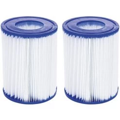 TANCYCO Lot De 2 Cartouches De Filtre De Piscine Pour Pompes De Filtre De Piscine De Filtre à Cartouche Intex Type A, Filtre De Rechange Pour Nettoyeur De Piscine, Blanc