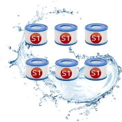 MEZHENG Cartouches De Filtre De Rechange Piscine Pour Intex S1, Filtre à Pour Remous Pour Purespa 29001e,Filtre Spa - Cartouches De Rechange Pour Piscine,Spa,Baignoire (6pièces)