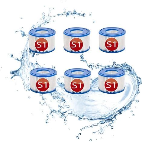 MEZHENG Cartouches De Filtre De Rechange Piscine Pour Intex S1, Filtre à Pour Remous Pour Purespa 29001e,Filtre Spa - Cartouches De Rechange Pour Piscine,Spa,Baignoire (6pièces) 1 MEZHENG Cartouches De Filtre De Rechange Piscine Pour Intex S1, Filtre à Pour Remous Pour Purespa 29001e,Filtre Spa - Cartouches De Rechange Pour Piscine,Spa,Baignoire (6pièces)